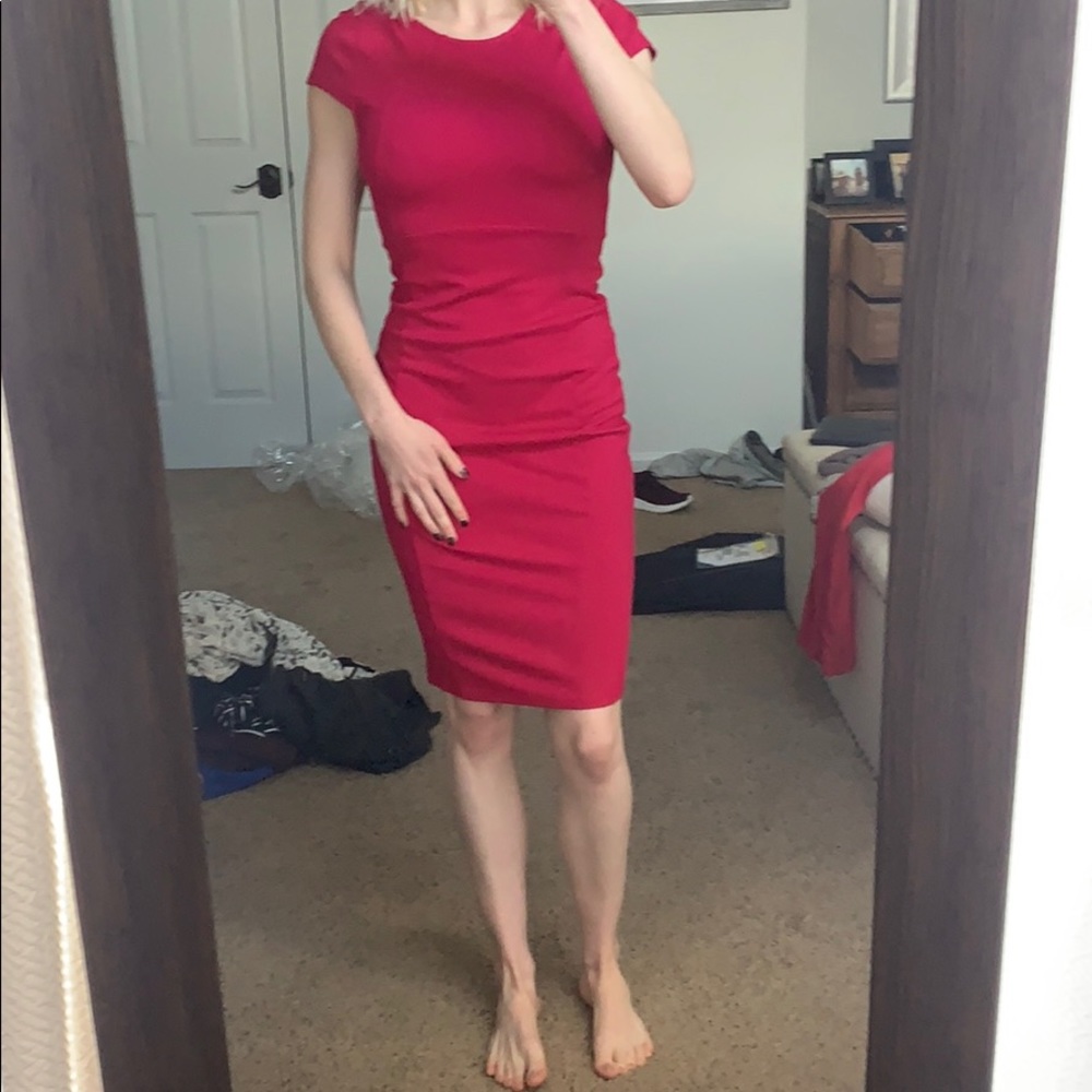 Hot pink work dress